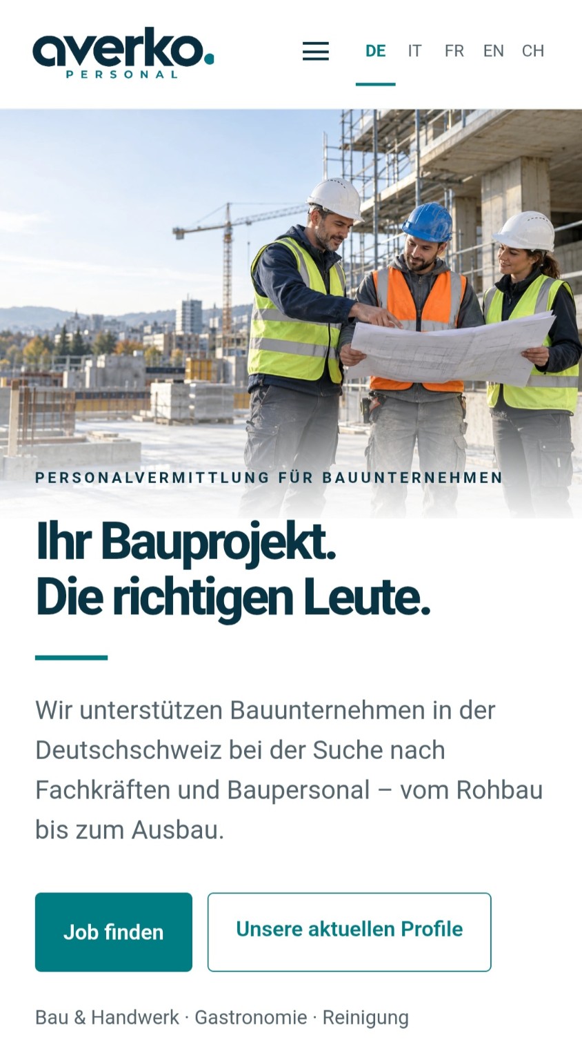 Startseite von Averko