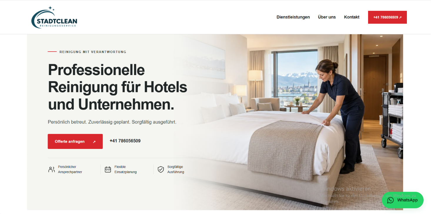 Website Stadtclean, von Riccardo realisiert